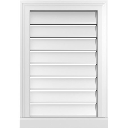 Ekena Millwork Vertical Surface Mount PVC Gable Vent: Functional, w/ 2"W x 2"P Brickmould Sill Frame, 18"W x 26"H GVPVE18X2603SF